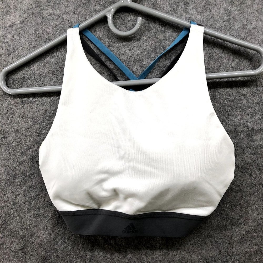 Adidas Sports Bra Womens S Small A/B‎ Cup Padded Cross Back Active Pullover